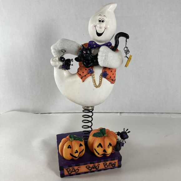 Avon Halloween Ghost Standee Wobbler on Spring with Box 2002 Gift Collection Vtg - Picture 2 of 11